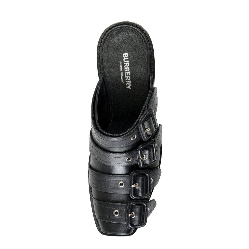 Burberry Women's "Barcroft" Black Heeled Mules Sandals Shoes US 6 IT 36 - Picture 7 of 8